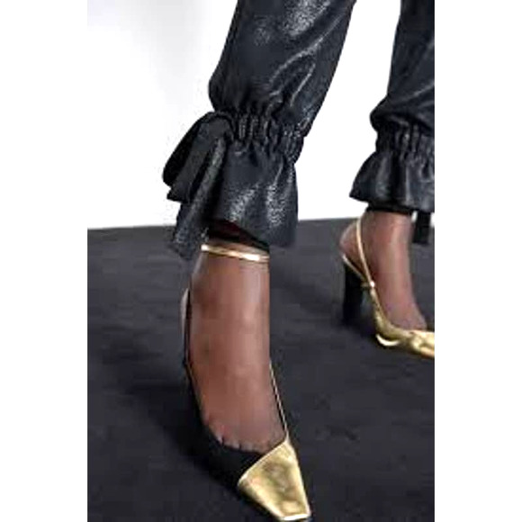 Zara Shimmery Paperbag Trouser Pants - Picture 3 of 11